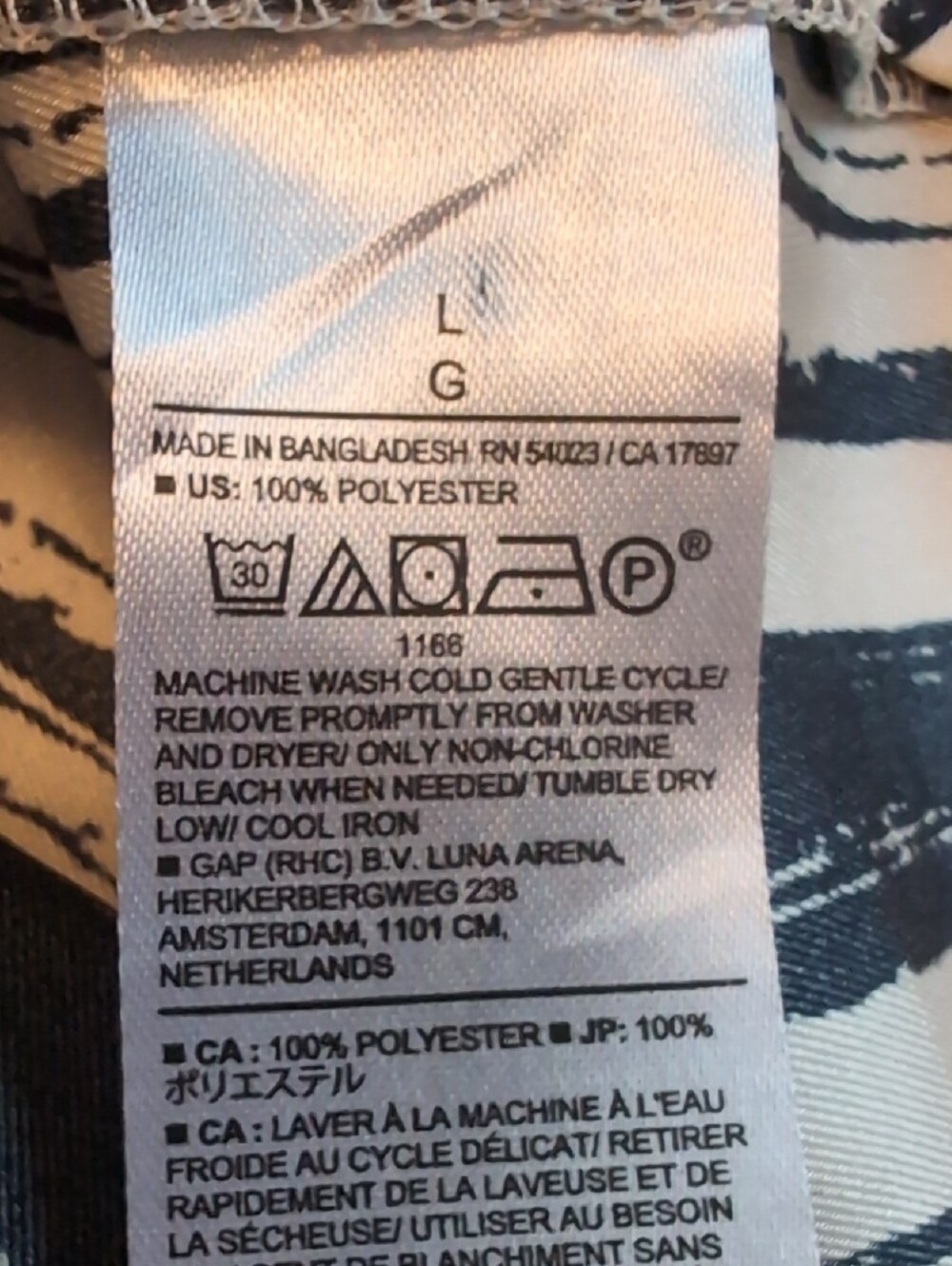 Banana Republic Navy and White Vertical Brushstroke Blouse - Picture 5 of 5